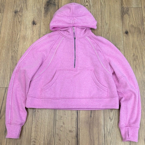 lululemon athletica Tops - Lululemon Scuba Oversized 1/2 Zip Hoodie *Plush Sz M/L Heathered Dahlia Mauve